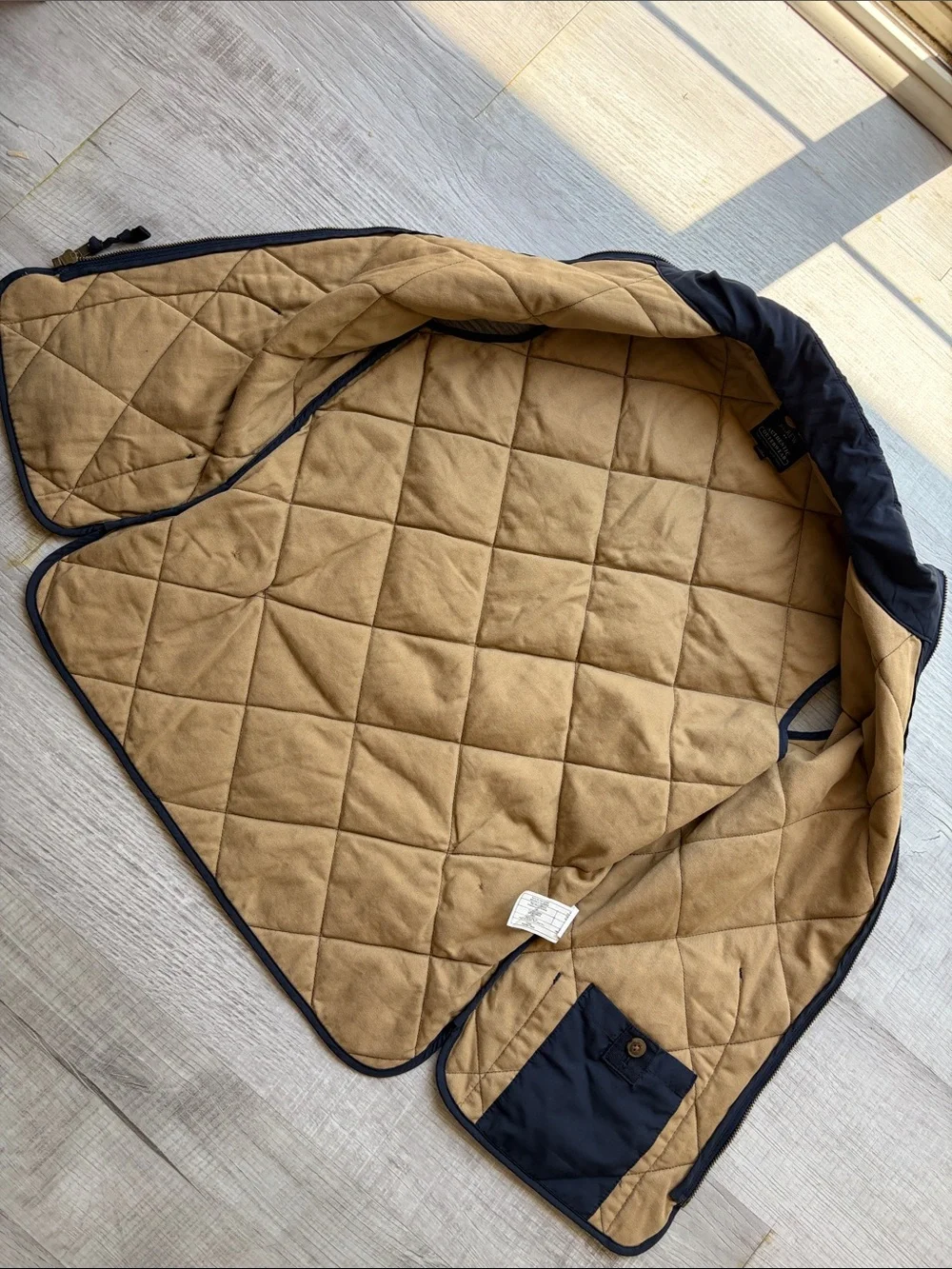 J. Crew Men’s Quilted Navy Vest, Size XS.